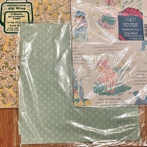 Set of 3 new packs of vintage gift wrap